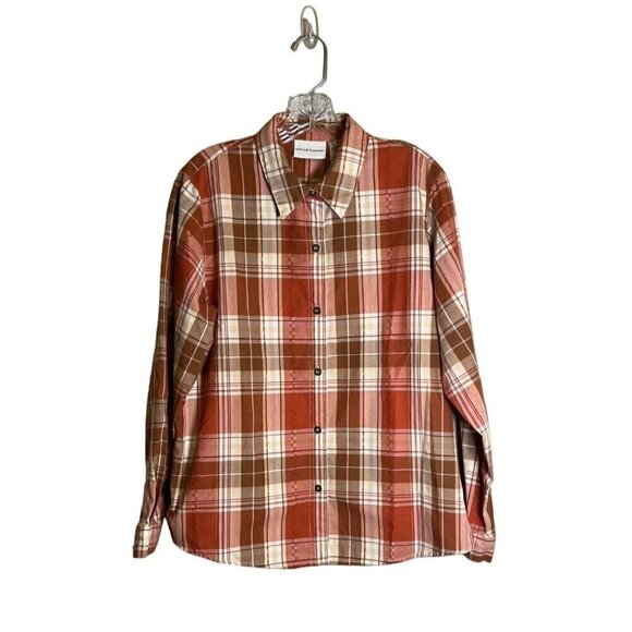 𝅺alfred Dunner Women's Button Down Top Plaid Size 16 - Picture 1 of 10